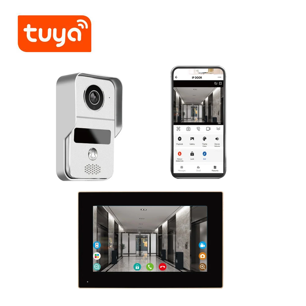 10.1 Collu IPS Ekrāns Touch Tastatūra IP WIFI Durvju Tuya Smart Life Video Durvju Tālrunis Domofons Vizuālo Durvju Skatītājs Attēls 0