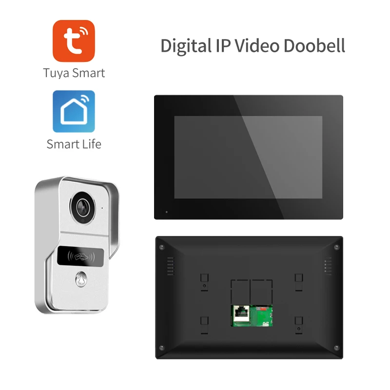 10.1 Collu IPS Ekrāns Touch Tastatūra IP WIFI Durvju Tuya Smart Life Video Durvju Tālrunis Domofons Vizuālo Durvju Skatītājs Attēls 4