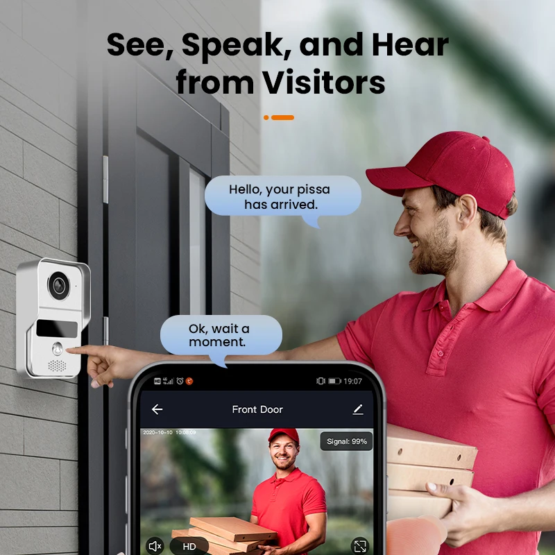 10.1 Collu IPS Ekrāns Touch Tastatūra IP WIFI Durvju Tuya Smart Life Video Durvju Tālrunis Domofons Vizuālo Durvju Skatītājs Attēls 5