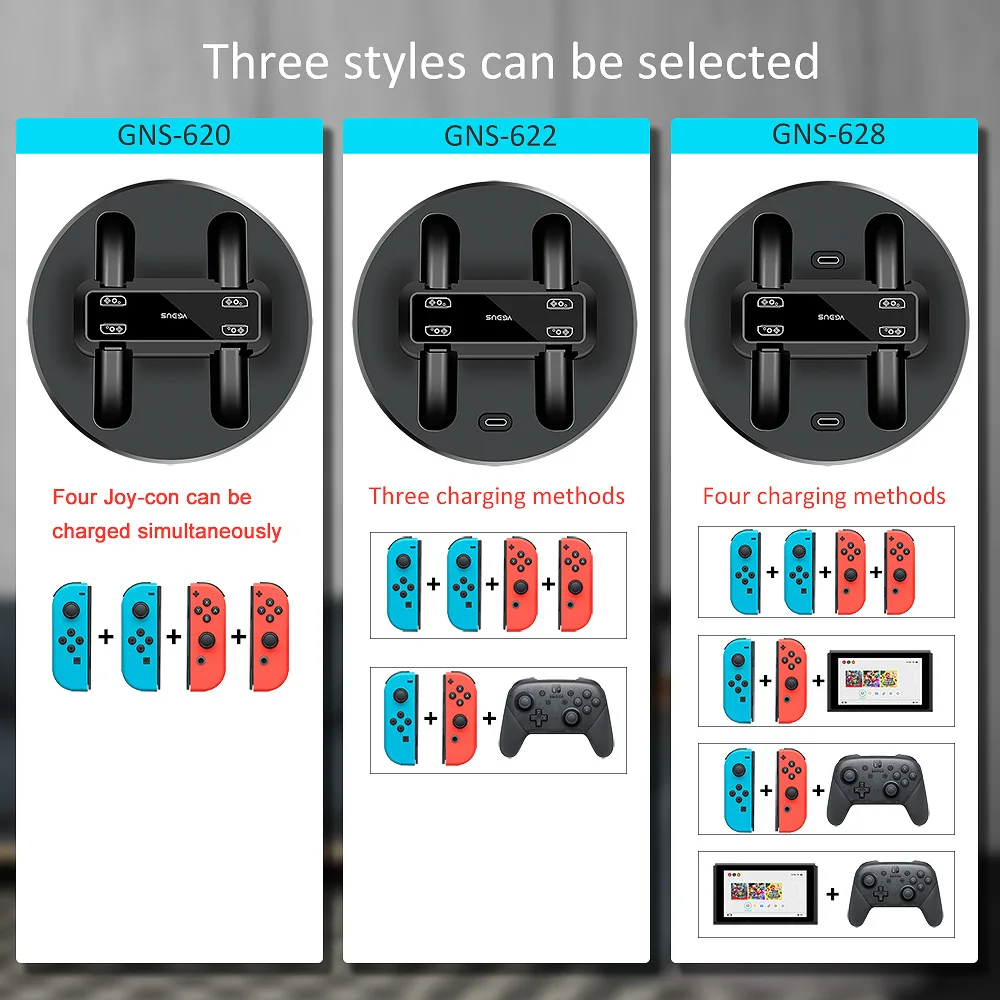 6 IN 1 Multifunction Uzlādēšanas Doka Staciju Stāvēt ar USB Uzlādes Kabelis Priekš Nintendos Swicth Joycon & Switch Pro Attēls 5