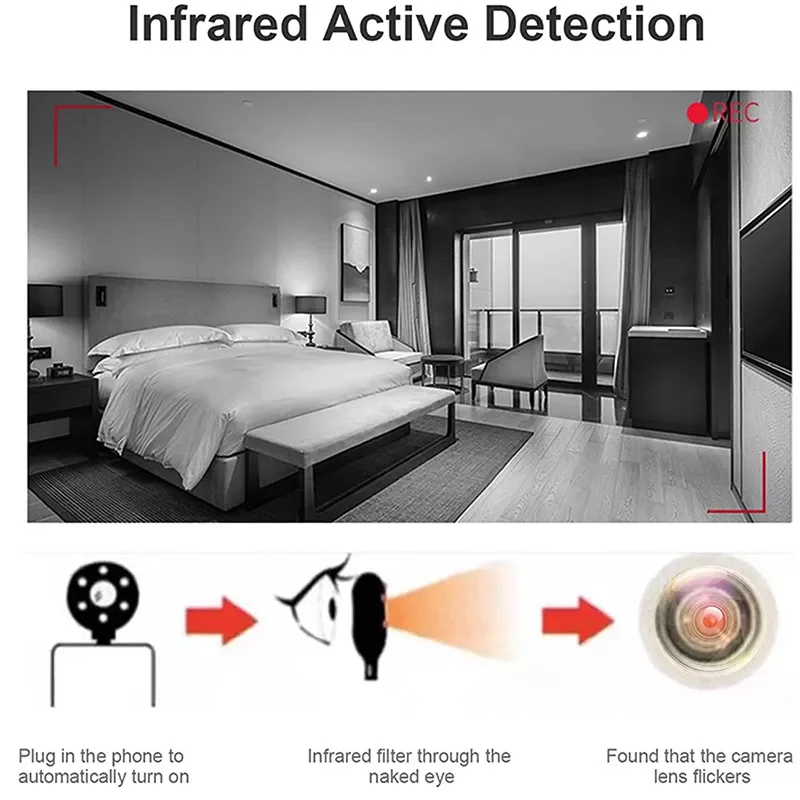 Anti Vaļsirdīgs Kameru, Detektoru, Āra Ceļojuma Viesnīcas Īres Anti-Theft Kameras LED IS Signalizācijas Slēpto Kameru Detektoru Attēls 5