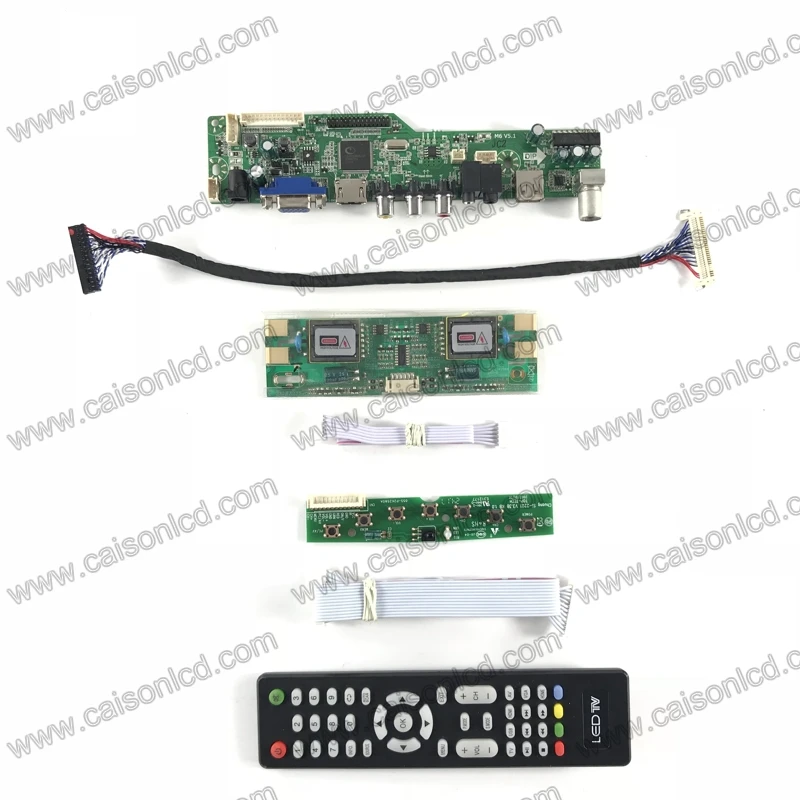 M6-V5.1 LCD TV kontrolieris valdes atbalstu, VGA, AUDIO AV USB TV 19 collu 1280 X 1024 lcd panelis M190EG01 V2 M190EG02 V4 remonts Attēls 0