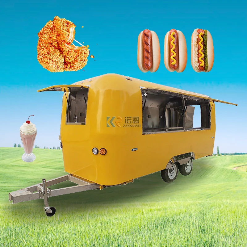 Pielāgota Pārtikas Piekabes Mobilo ēdināšanas Kravas automašīnas Pārdošana Eiropā Āra Virtuves Hotdog Pārtikas Grozs ar CE Sertifikācija Attēls 4