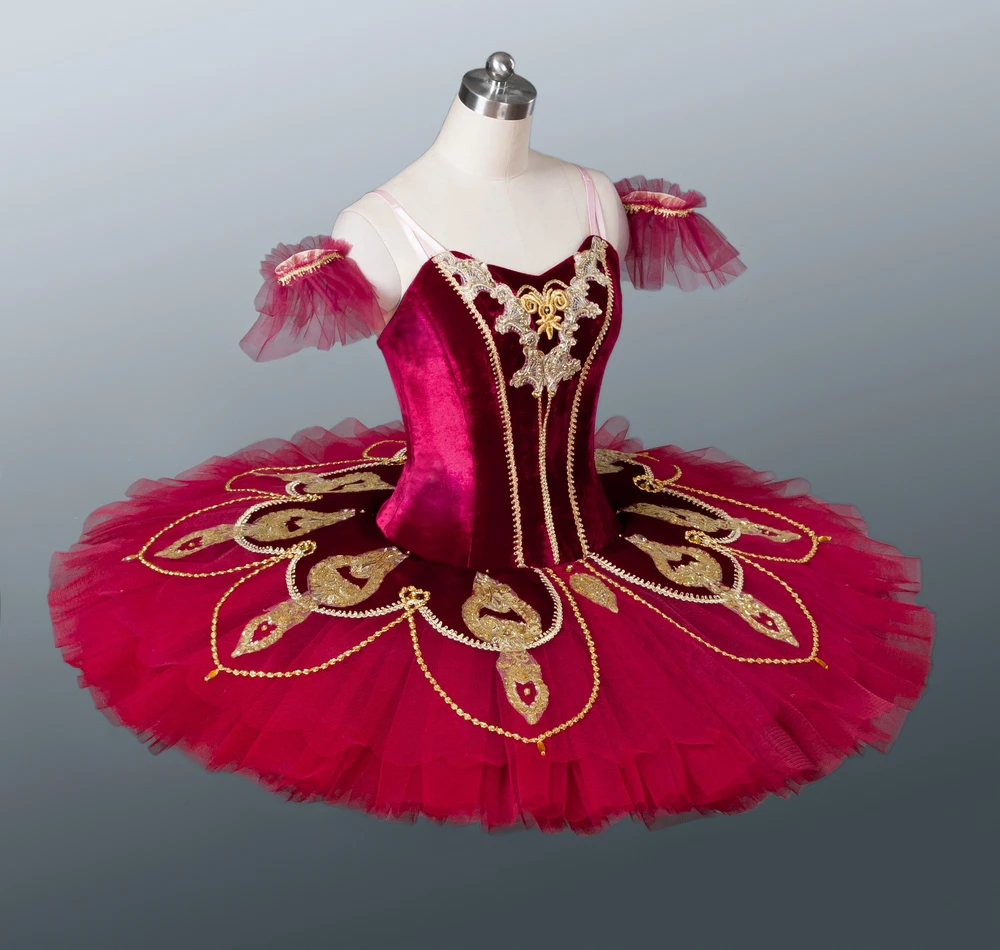 Profesionālās Meitenes Baleta Dejas Valkāt Tērpu, Samta Klasiskā Sarkanā Baleta Tutu Attēls 1