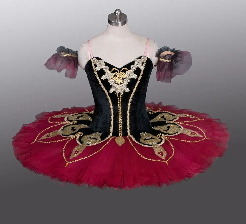 Profesionālās Meitenes Baleta Dejas Valkāt Tērpu, Samta Klasiskā Sarkanā Baleta Tutu Attēls 2