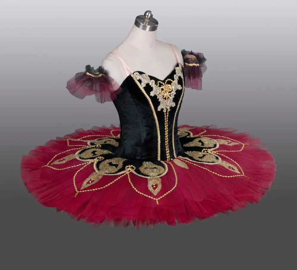 Profesionālās Meitenes Baleta Dejas Valkāt Tērpu, Samta Klasiskā Sarkanā Baleta Tutu Attēls 3