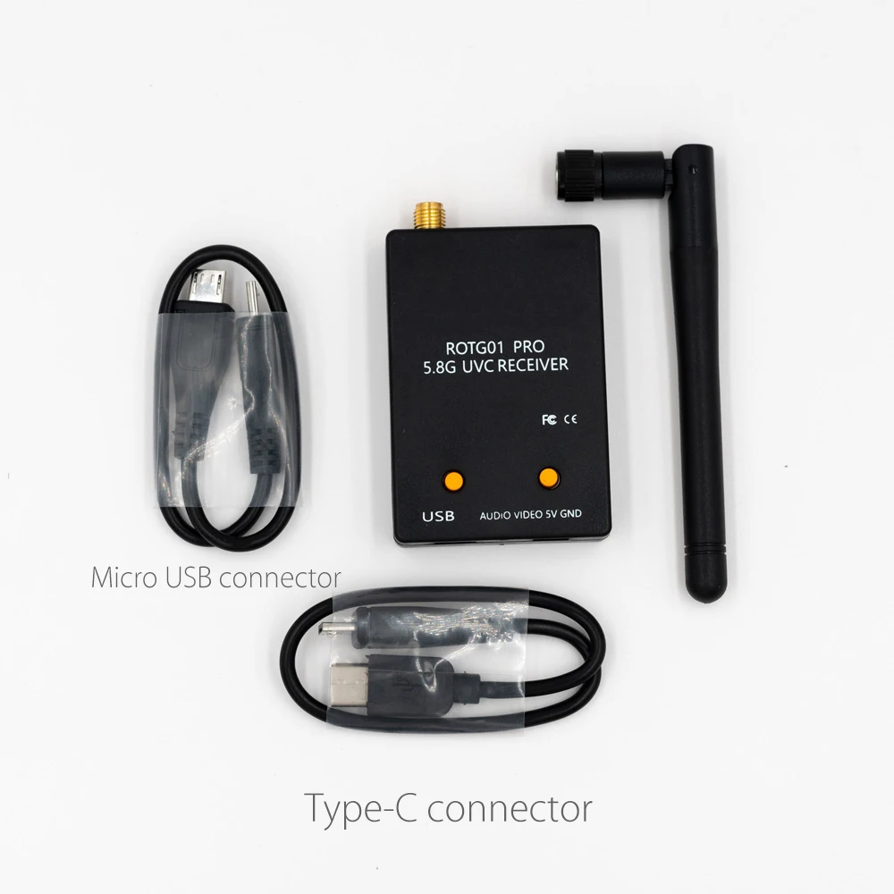 ROTG01 Pro UVC OTG 5.8 G 150CH Pilns Kanāls FPV Uztvērējs W/Audio Android Viedtālruni Micro USB un Tipa C savienotājs Attēls 3