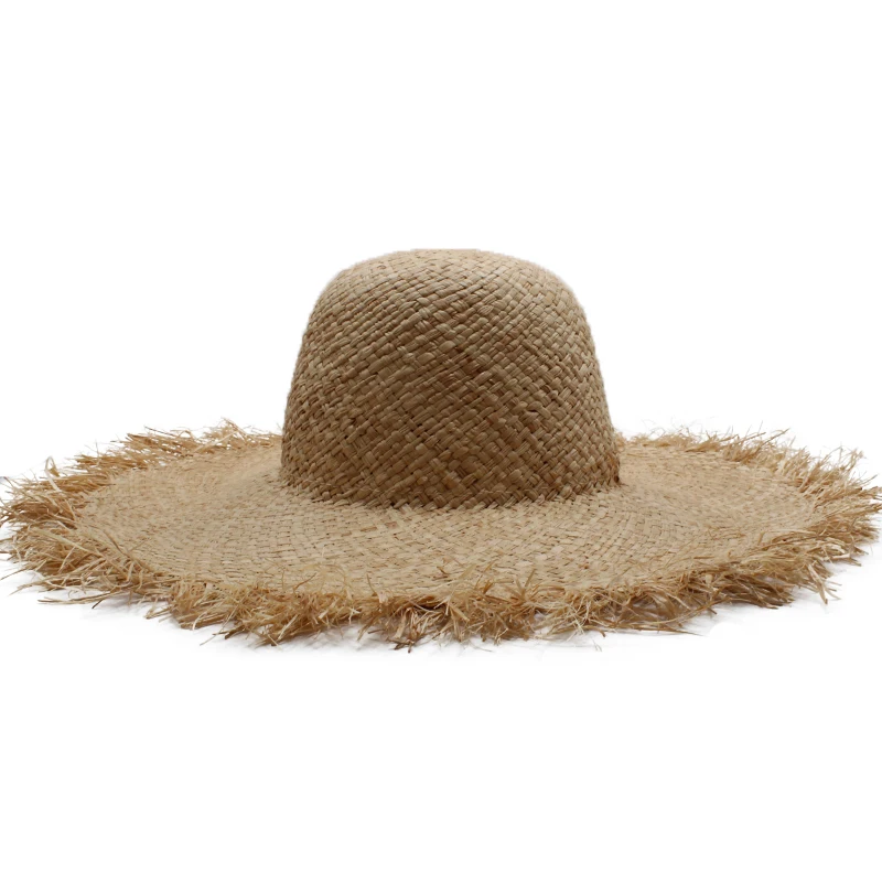 Sieviešu Mīkstās Salmu Floppy Cepures Vasaras Platām Malām Sunhat Beach Sombrero Cepures Ceļojuma Sunbonnet Āra Izmēra ASV 7 1/8 AK M Attēls 1