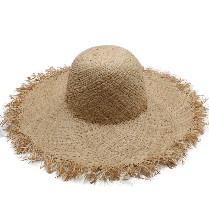 Sieviešu Mīkstās Salmu Floppy Cepures Vasaras Platām Malām Sunhat Beach Sombrero Cepures Ceļojuma Sunbonnet Āra Izmēra ASV 7 1/8 AK M Attēls 2
