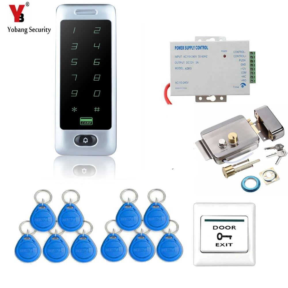 Yobang Drošības Home Security RFID Tuvuma Ieejas Durvju slēdzenes, Piekļuves Kontroles Sistēmas Ar 10pcs RFID Atslēgas, Atslēgu piekariņu Attēls 0