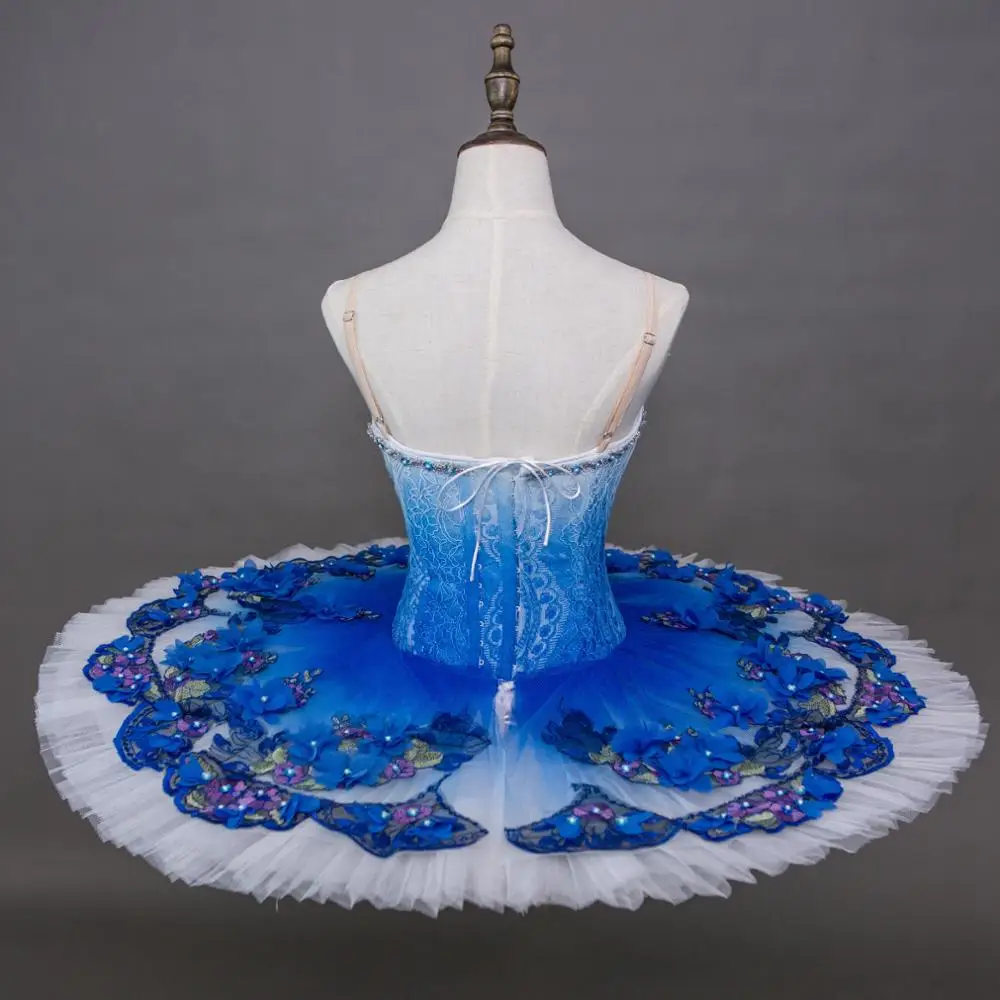 Zila Baleta Tutu Mežģīņu Svārki Sleeping Beauty Skatuves Tērpiem Profesionālās Darbības Zilais Putns Pankūku Tutus Florida Dancewear Attēls 2