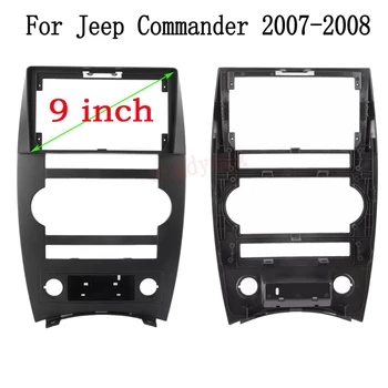 2 Din 9 Collu Auto Radio Plastmasas Josla Panelis Rāmis Jeep Commander 2007-2008 auto audio Dash Mount Kit