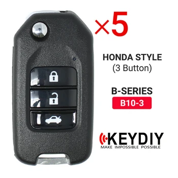 5x KEYDIY KD Universālo Auto Flip Tālvadības Atslēga Honda Stila B-Sērijas 3 Pogu B10-3