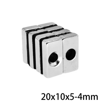 5~50GAB 20x10x5-4 Spēcīgs Bloks Magnētisko Savelkošs Caurumu 4mm Pastāvīgo Magnētu 20x10x5-4mm Neodīma Magnēti 25*10*5-4