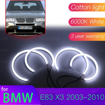 Angel Eyes Komplektu 6000L Kokvilnas Balta Halo Gredzenu, ņemot vērā BMW E83 X3 2003. - 2010. gadam