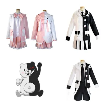 Anime Danganronpa V3 Monokuma Cosplay Kostīmi Unisex Uzvalks Monomi Sieviešu Apģērbu Mētelis, Svārki, Bikses
