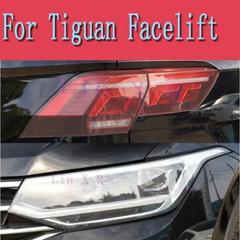 Auto Lukturu aizsargplēvi Lukturis Caurspīdīgs Melns TP U Uzlīme Par Tiguan Facelift 