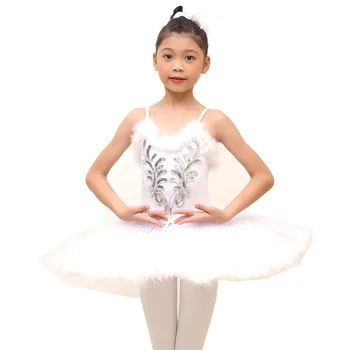 Balts Gulbis Ezera Baleta Kleitu Vēdera Deju Tutu Svārki Meitenēm Deju Kleita Bērnu Sniegumu Kostīmi