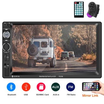 Bluetooth Multivides MP5 Atskaņotāju, Auto Audio, 7 Collu HD Touch Screen FM Uztvērējs 2 Din Auto Stereo Radio Rezerves Kamera
