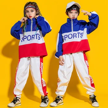 Bērnu Karsējmeitenes Darbības Drēbes Pamatskolas Spēles Zēnu Hip-hop Uzvalks Meiteņu Vingrošanas Džeza Deju Moderns Apģērbs