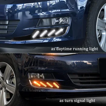 DŽEZA TIGER 2GAB Dzeltens Pagrieziena Signāla Funkciju 12V Auto DRL LED Dienas Gaitas Gaismas Miglas Luktura Volkswagen Golf 7 MK7 2013-2016