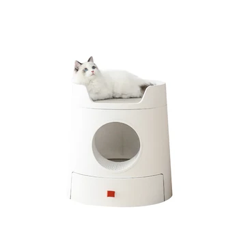 Modes stila kaķu tualete ar Lāpstu ekskrementu rīki Atvilktnes tipa kaķu pakaiši kastē ar automatizētu deodorizer kaķu tualetes
