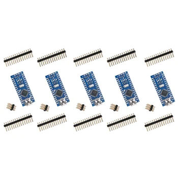 Par Arduino Pro Mini Nano V3.0 Atmega328p 5V 16M Mikrokontrolleru Komplekts Bez USB Kabelis Arduino Nano V3.0 (5gab)