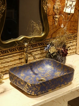 Porcelāna Ķīnas kuģis izlietne Roku darbs Keramikas izlietne Lavobo Apaļā galda virsma virtuvītē, vannas istabu izlietnes, keramikas apaļā izlietne