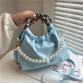 Sieviešu reizes kausu soma vasarā 2021. jaunu pērle ķēdes somā vienkārši viens-plecu messenger bag modes sieviete soma