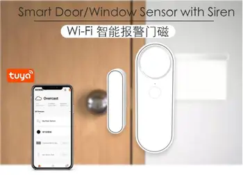 Tuya Smart WIFI Durvju Signalizācijas Sensors Ar Sirēnu Mājas Apsardzes Signalizācija Durvju Kontakts