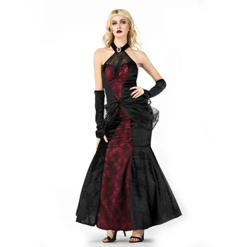 Vampīru Karaliene Cosplay Pieaugušo Karaliene Vampīri kostīmu Par Halloween Modes Puse Kleita Sievietēm Gotiskā Performance Vienotu