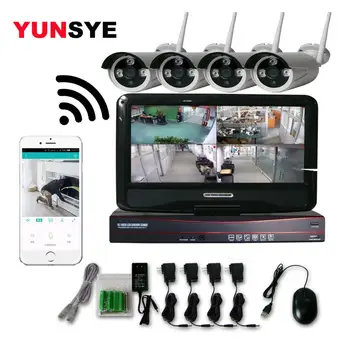 YUNSYE 4CH 2MP 1080P Bezvadu VRR Komplekts 10 'LCD HD Āra Drošības 2MP IP Kameras Video Novērošanas Wifi CCTV Kameras Sistēma